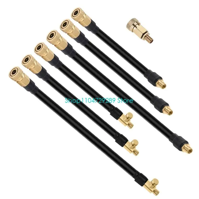 AliExpress LJHDFY Tire Inflator Hose Bike Motorcycle Car Tire Air Inflator Hose Inflatable Extension Tube Air Chuck with Connector Quick Inflation