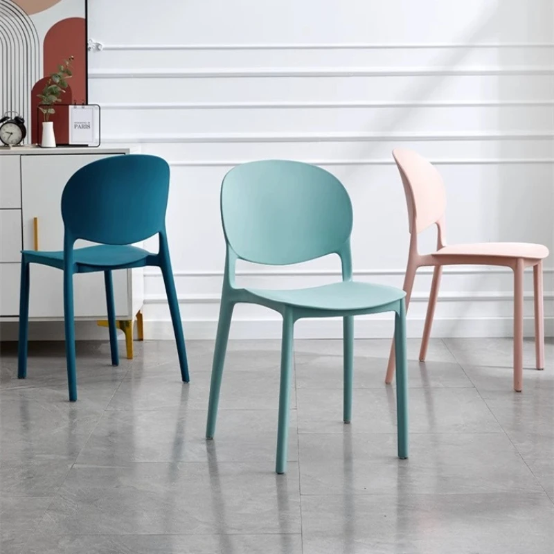 Modern Simple Dining Chair Household Thickened Dining Table and Chair Stackable Plastic Chair Casual Commercial Backrest Chair