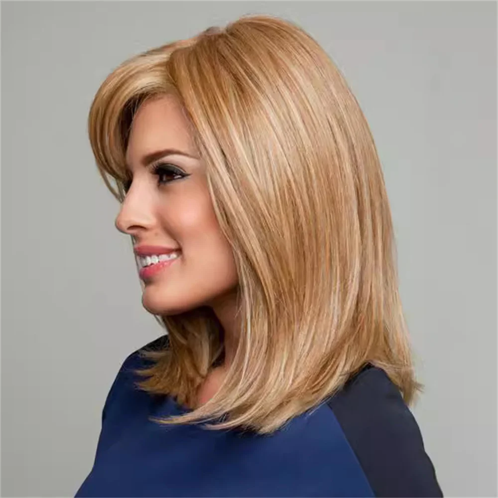 European and American women's Wig Bobo hairstyle golden wig For Women synthetic wigs