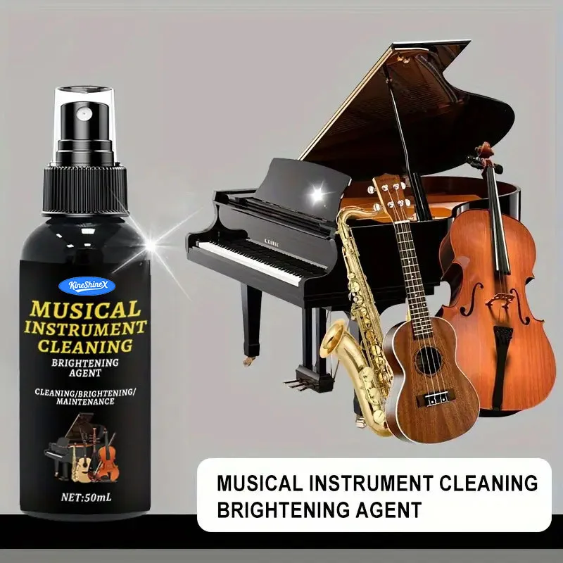Limpiador y pulido de instrumentos musicales de primera calidad, 50 ml con esponja, ideal para viento de madera, guitarras, violines, plianos, ilumina y elimina las manchas