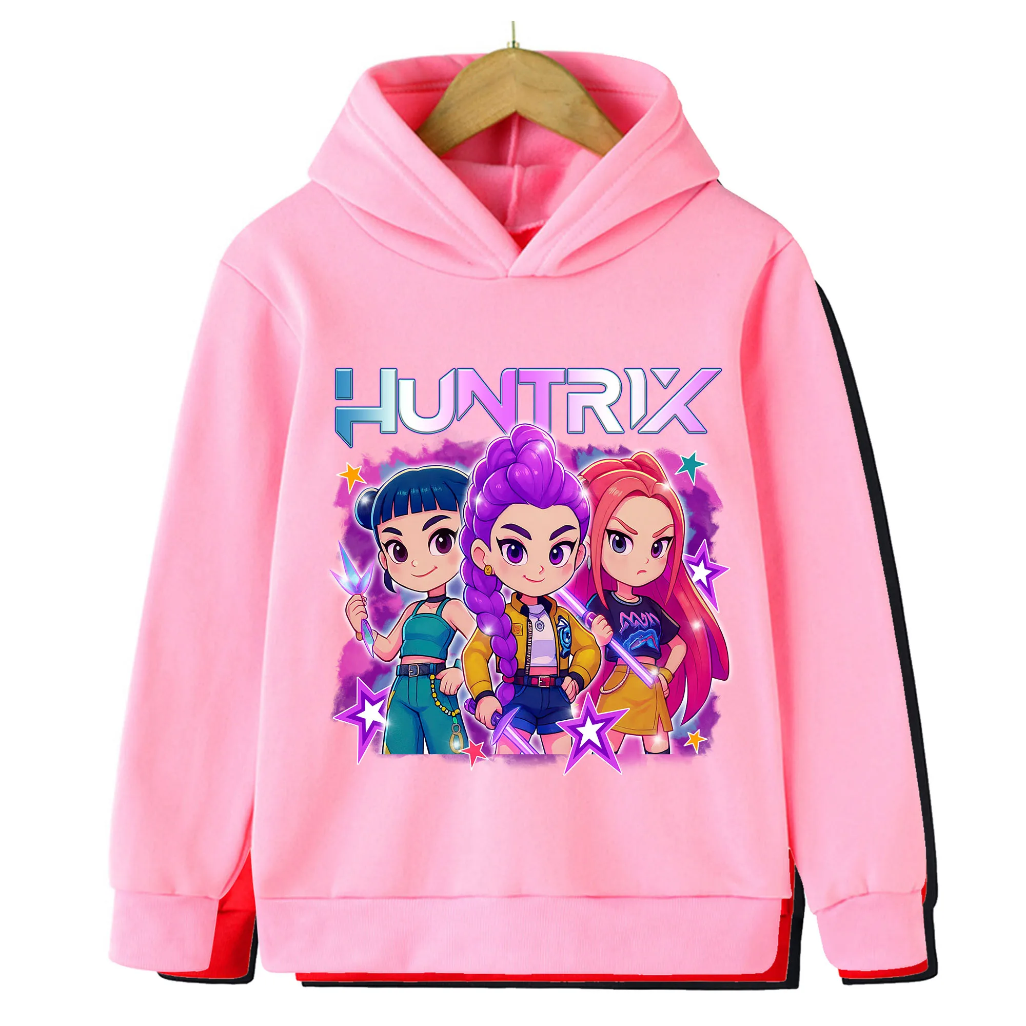 KPop شيطان الصيادين Huntrix هوديي الاطفال مقنعين البلوز طفل الفتيات البلوز هوديس الفتيان موضة ملابس خارجية ملابس الأطفال #4