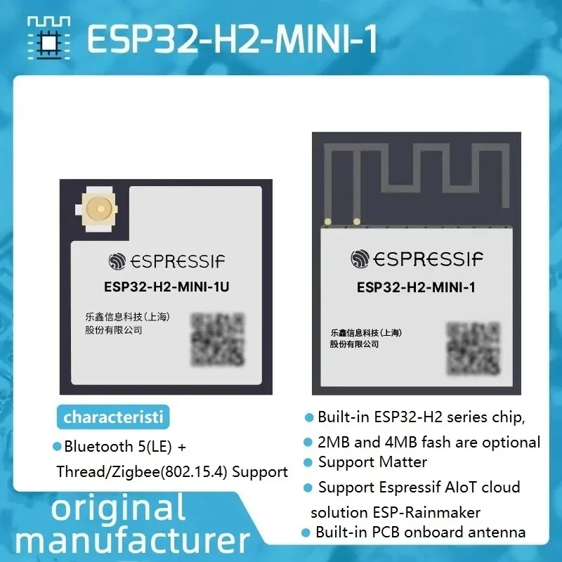 Módulo ESP32-H2 ESP32-H2-MINI-1 ESP32-H2-MINI-1U N4 4MB Rosca ESP32/Zigbee/BLE Rosca de modo Bluetooth/Zigbee/BLE/Matter