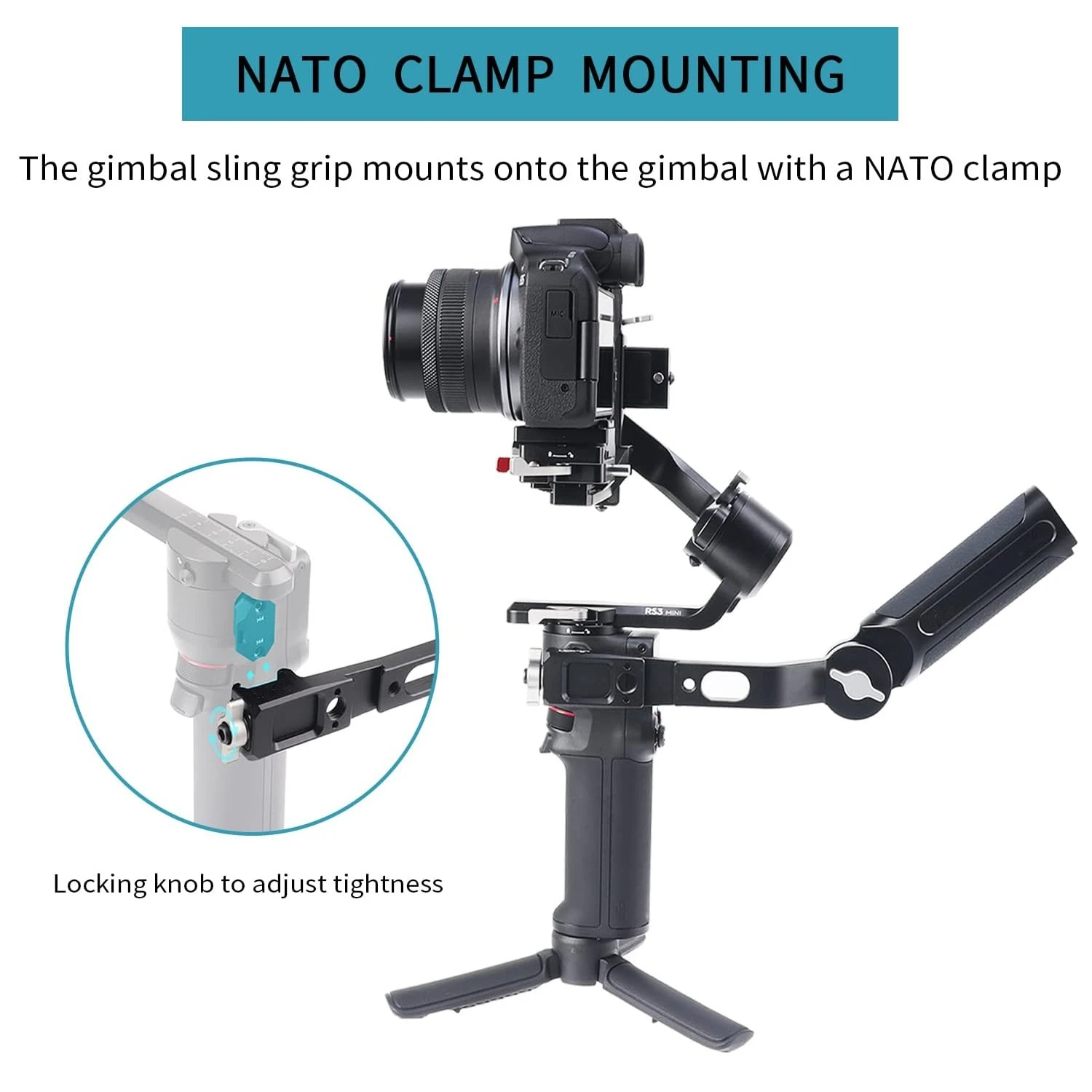 

For RS4/RS4 Pro &Mini/RS3/RS3 Pro &Mini Gimbals Handel Sling Handgrip, DJI Stabilizer Extension Bracket kit for Low Angle Shots