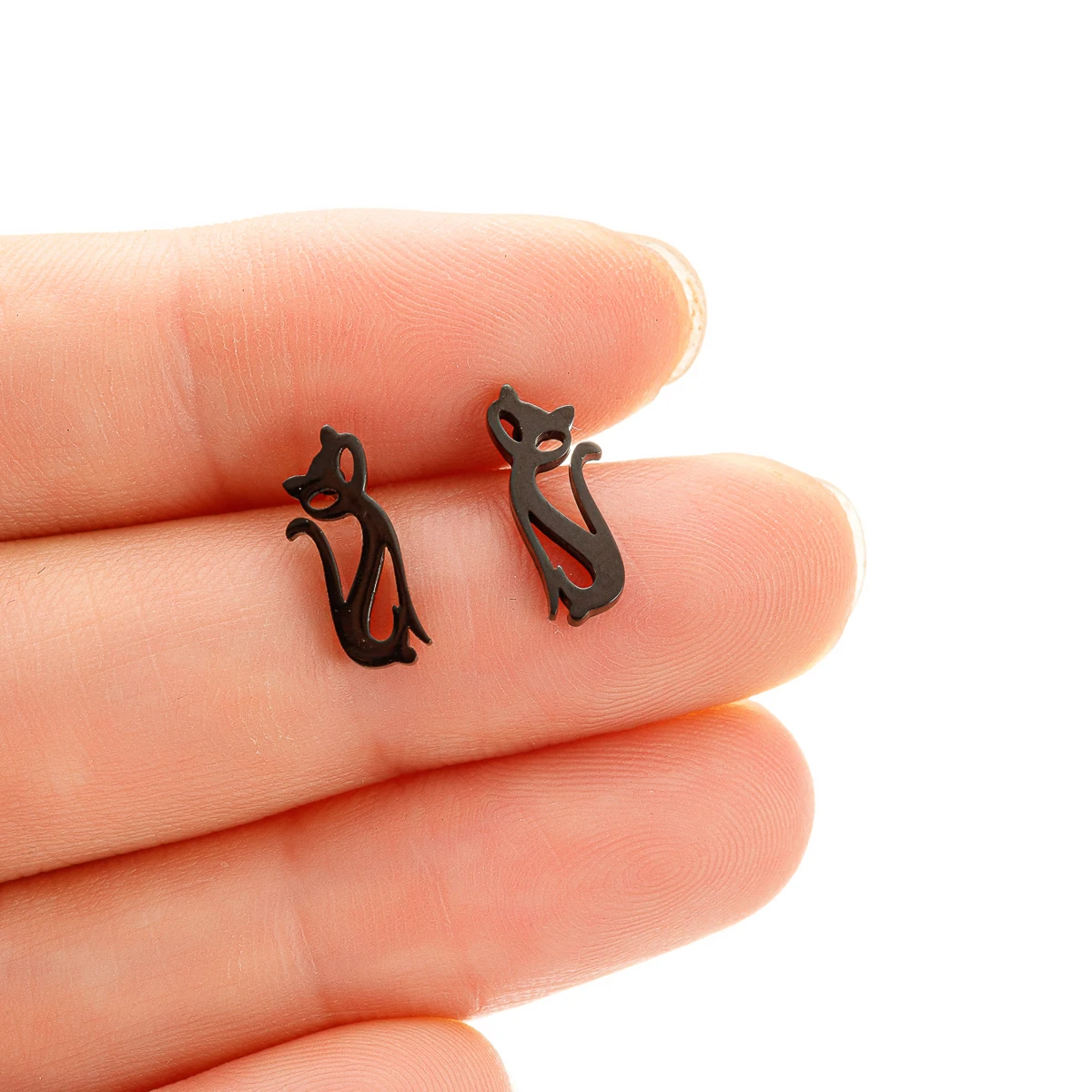 Cute Animal Cat Stud Earrings for Women