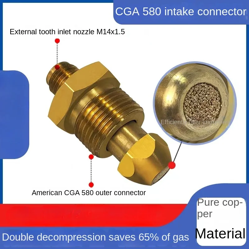 Junta de Conversão Cga580: Argon Americano Co2 Cilindro de Gás Saída de Tubulação Conversão de Rosca Interna Rosca Externa M14
