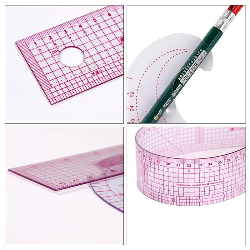 

French Curve Cutting Ruler Fashion Transparent Metric Sewing Ruler Set Soft Patchwork Ruler Making Garment Bending Ruler Tool