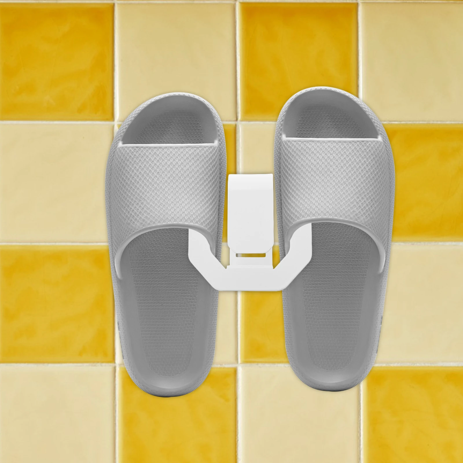 

5pcs Slipper Rack Carbon Steel Hair Dryer Wall Holder No Punch Bathroom Hanger Shoe Strap Door Rack WaterDraining