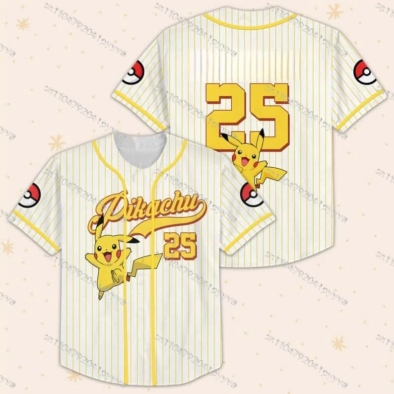 

New Football Style Cartoon Cute 3D Pikachu Digital 25 Printed T-shirt Suitable for Daily Sports Breathable Quick Drying Casual