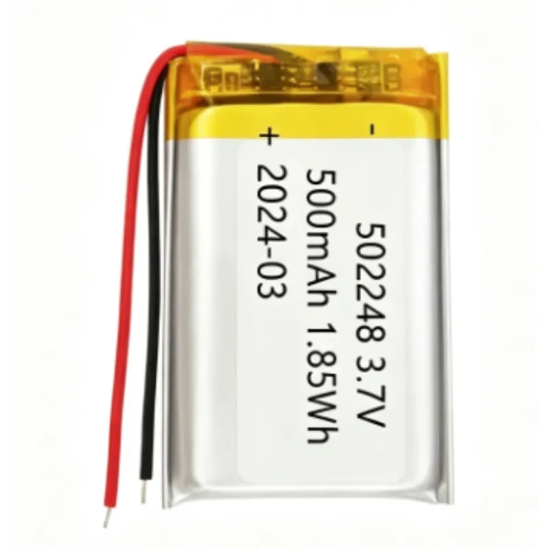 1‑20Pcs 502248 3.7V 500mAh Li‑Po Polymer Rechargeable Lithium Battery For Oral Irrigator, Beauty Instrument, Body Massager