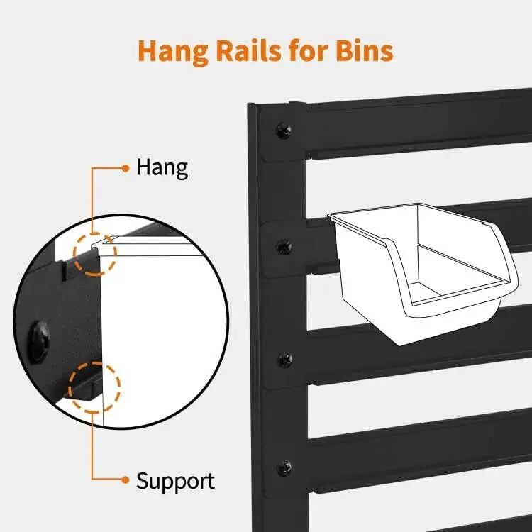Mcombo Metal Workbench For Garage, Adjustable Worktable With Storage Cabinet For Home Office, Basements, Workstation For Home