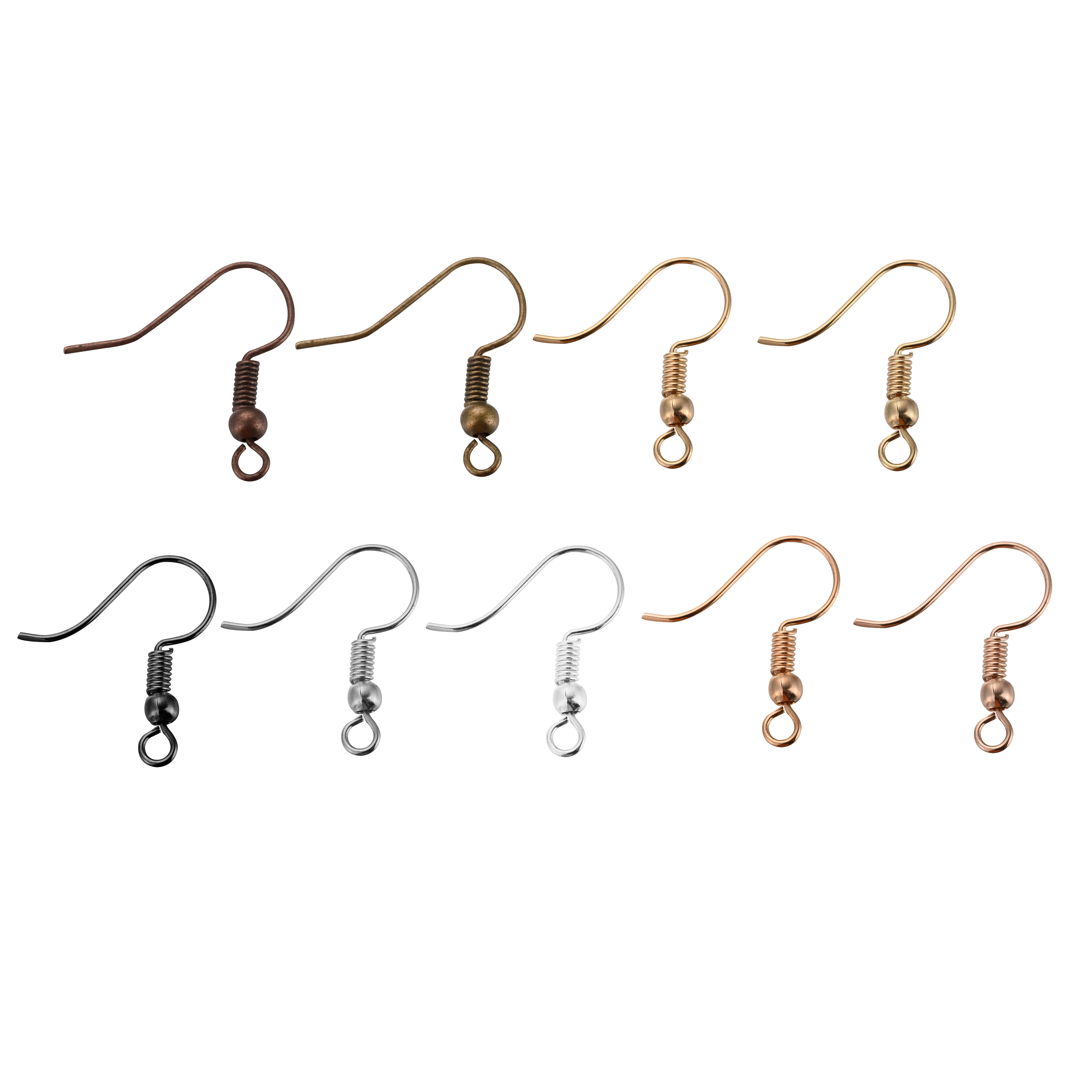 50 Stück/Set DIY Ohrringhaken Metall-Ohrhaken mit Feder Schmuckzubehör für handgemachte Ohrringe Hypoallergen – Detail 4