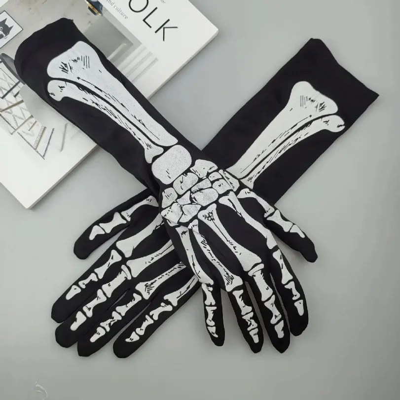 

Halloween Skeleton Skeleton Gloves Trick Dark Wind Convex Gloves Skeleton Ghost Festival Costume
