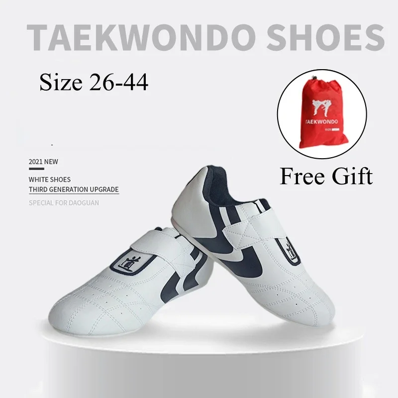 Children's Adult Taekwondo Taoist Hall Shoes Hook&loop Anti-skid Breathable Indoor Training Sneakers For Beginners