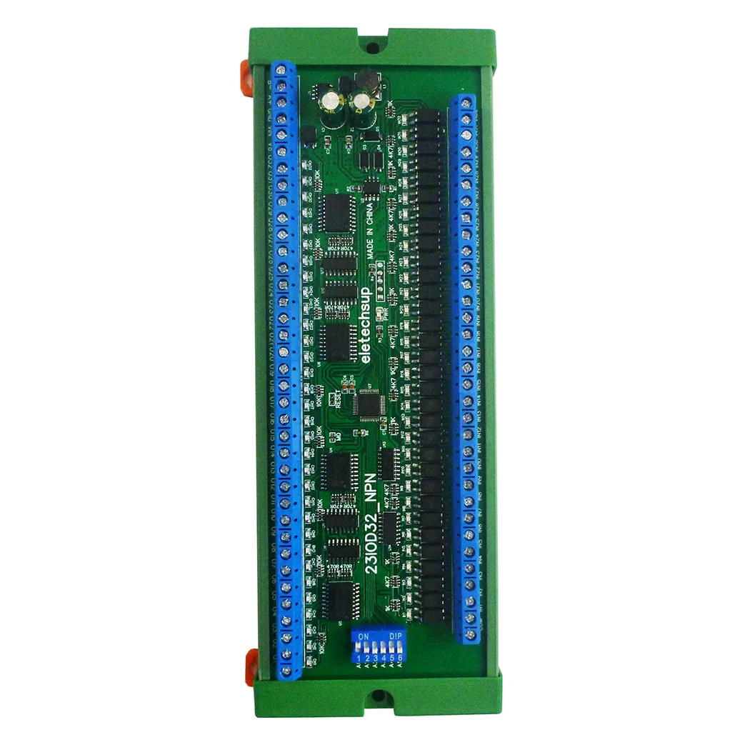 

32CH RS485 IO Master-Slave Remote Control Switch Board NPN/PNP Isolation Input 300MA MOS Output Modbus RTU PLC Expansion Module