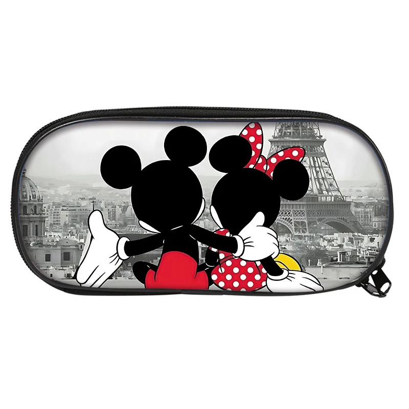 Boîte de rangement de dessin animé Mickeys Minnie, étui de rangement pour stylo et crayon, multicouche, grande capacité