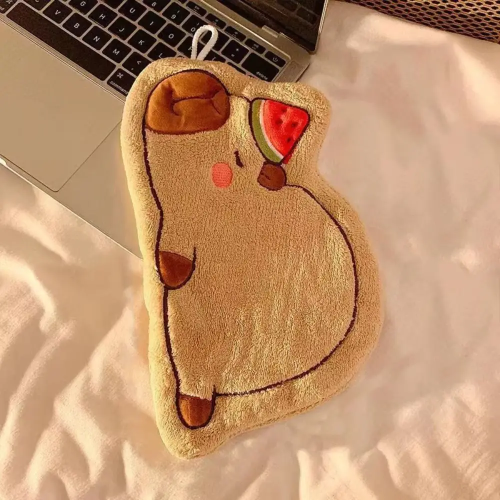 المرجان الصوف كابيبارا منشفة اليد المعلقة كابيبارا منقوشة سوبر ماصة المطبخ ستوكات المناشف بسيطة سميكة