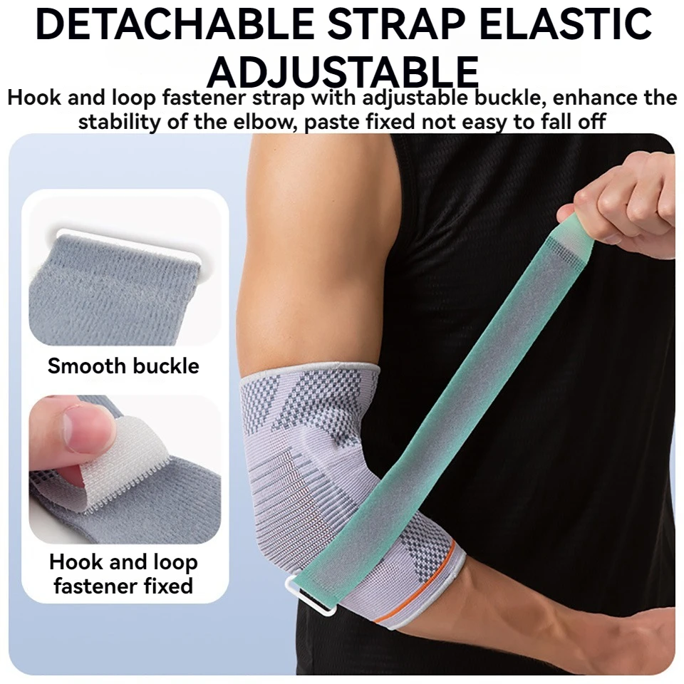 GTUBIKE 1 قطعة وسادات الكوع سيليكون ضغط الكوع حماية الإصابات الرياضية ثلاثية الأبعاد متماسكة قابل للتعديل دعامة كوع التنس كرة السلة