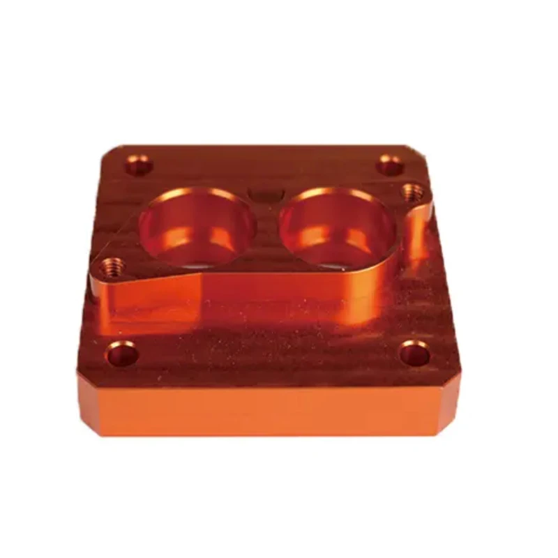 Custom CNC Machined Orange Anodized Aluminum Alloy Connecting Member Equipment Installation Fixing Plate