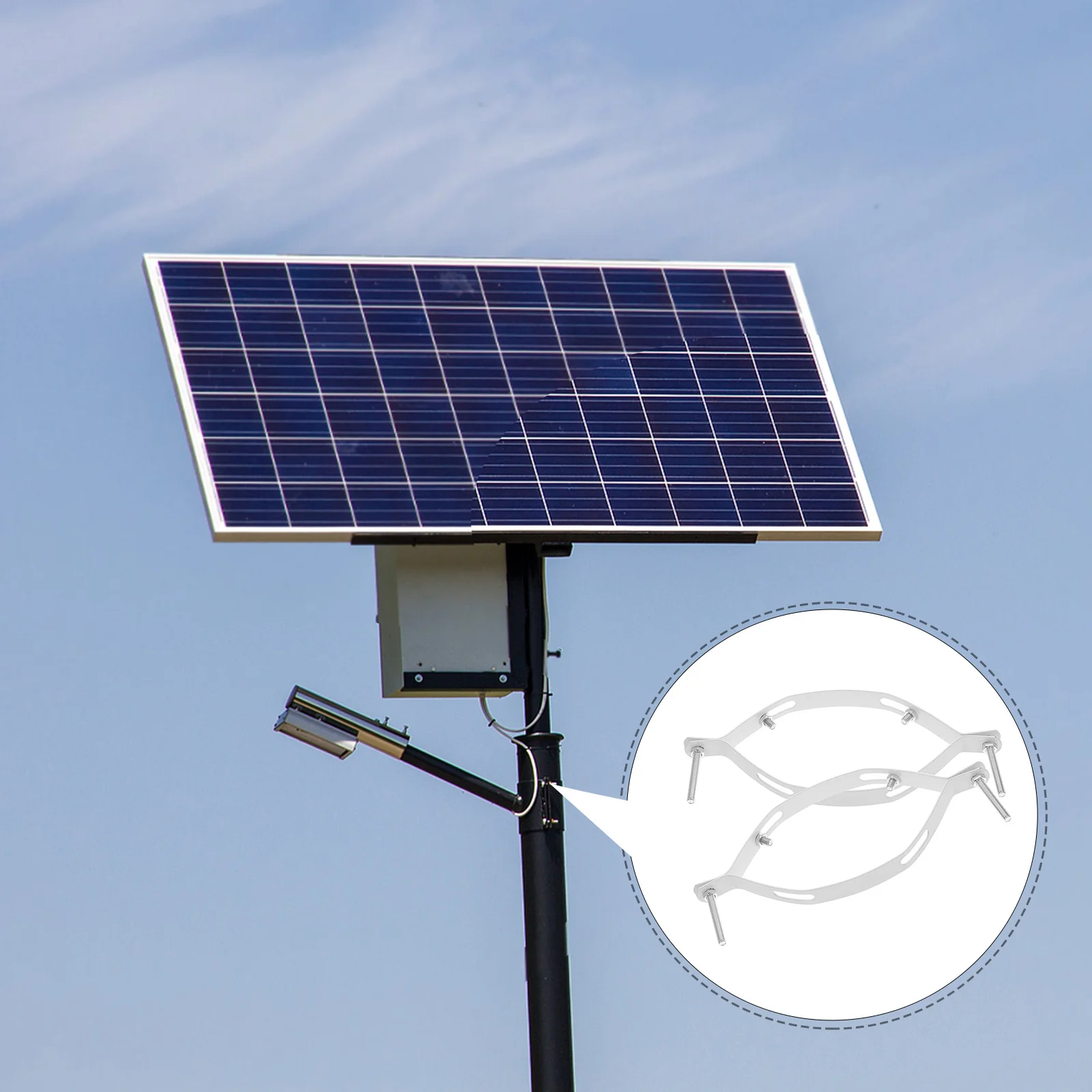 

1Set Solar Light Pole Mounting Bracket Extension Arm Versatile Compatibility Durable Outdoor Lighting Solution Street Light