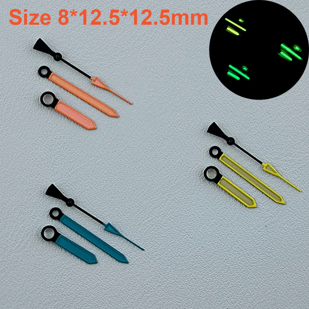 N H35/N H36 hands 8 x12.5 x 12.5mm Watch hands Green/Yellow luminous second hand watch accessories watch pointer