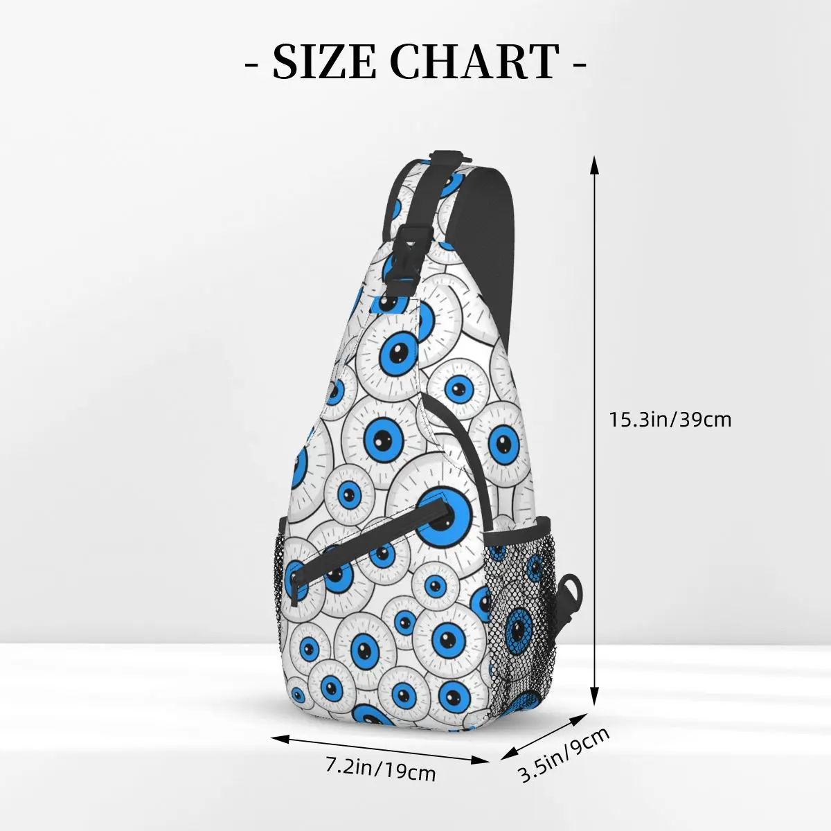 Oko egzamin gałka oczna torba typu Crossbody Sling Bag mężczyźni kobiety torba na klatkę piersiowa plecak na ramię plecak na wędrówki kolarstwo na świeżym powietrzu torba