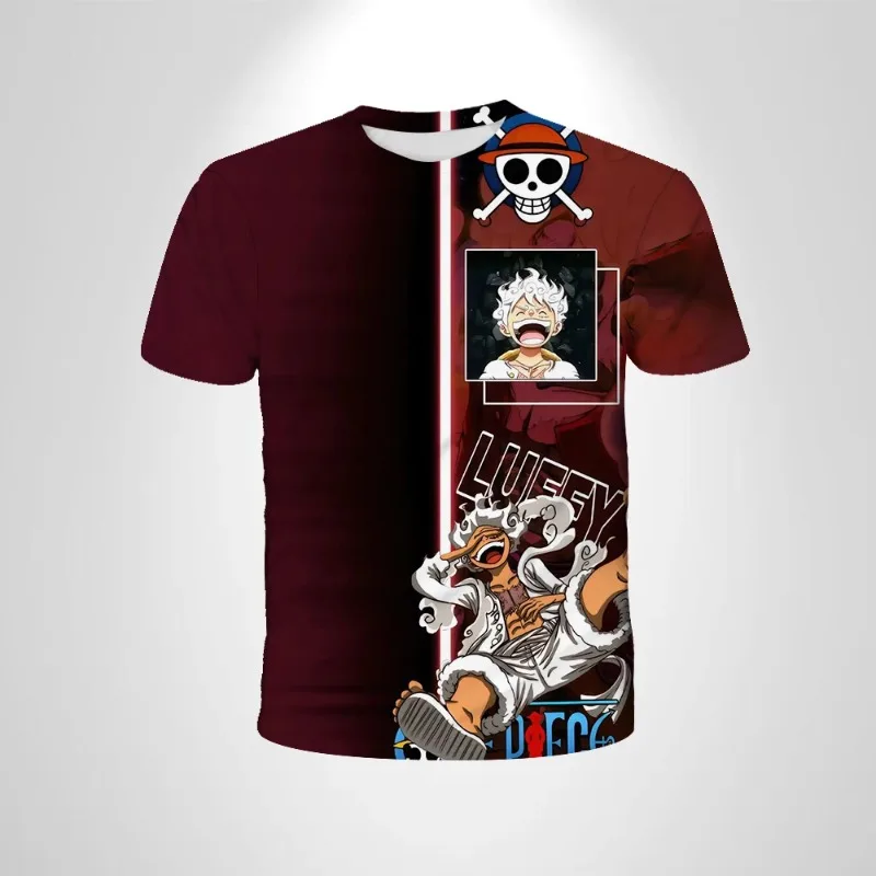 One Piece Anime Gear 5 Luffy Graphic Split Short Sleeve Jersey 3D All Over Print Breathable Hip Hop Unisex Streetwear Top
