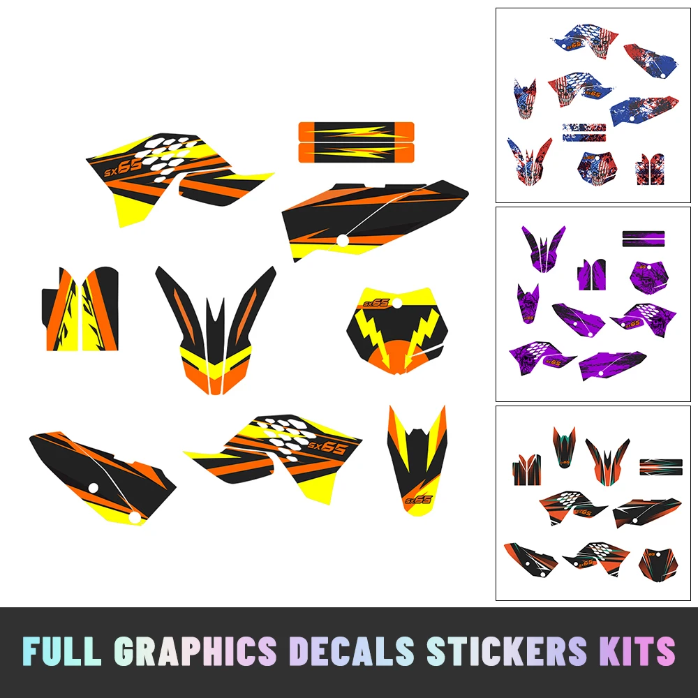 

Thickened Graphics Decals Stickers Kits Motorcycle Background Fit for 2009-2015 KTM SX 65 SX65 65SX 2014 2013 2012 2011 2010