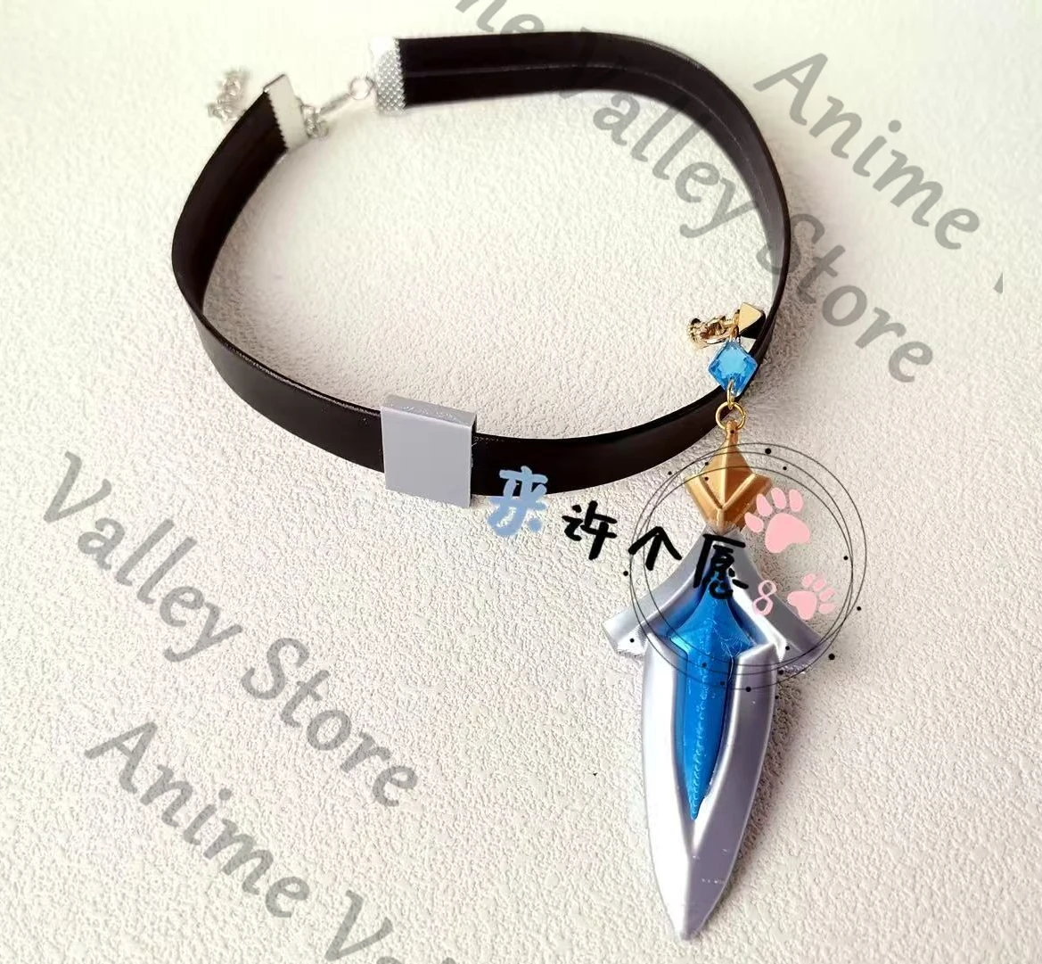 

Anime Genshin Impact Lohen Cosplay Choker Prop Cartoon Collarbone Necklace Necklaces Ear Clip Ears Stud Props Accessories