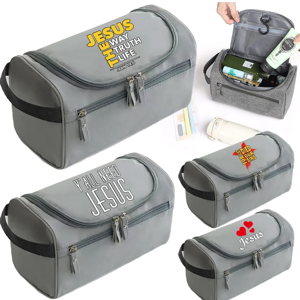 

Дорожная косметичка-органайзер с принтом «Иисус», многоразовая, на молнии, для хранения туалетных принадлежностей и косметики
