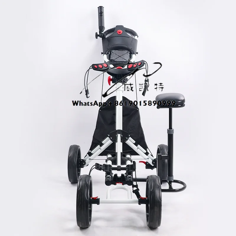 High Quality Lightweight Aluminum Alloy Foldable Golf Trolley 4 Wheels Golf Push Pull Cart With Seat