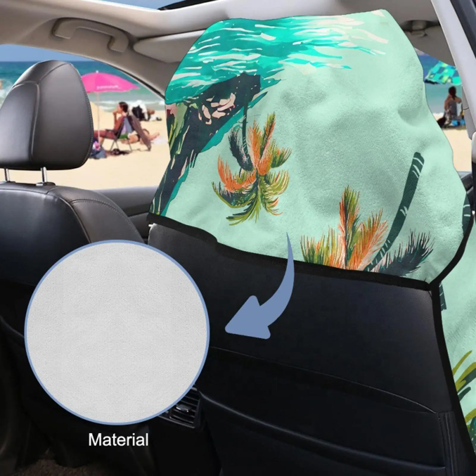 Towel Seat Covers For Cars Absorbent Cooling Breathable Truck Front Seat Cover Protector For SUV RV Auto Travel Outdoor Road
