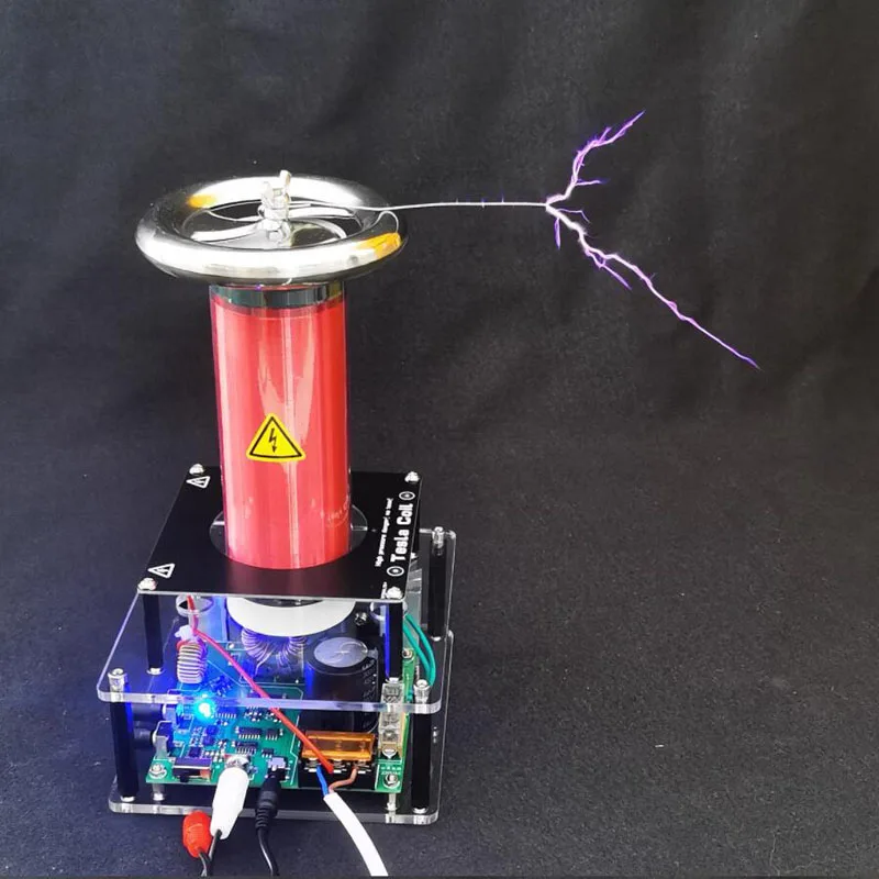 

10cm arc, music lightning generator, that is, the use of mini Tesla disc - Desktop solid state Tesla coil (SSTC)
