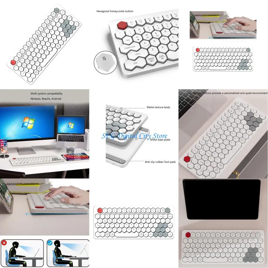 

U75B Bluetooth-compatible 2.4G Keyboard Perfect for Phones, Tablets, Laptops