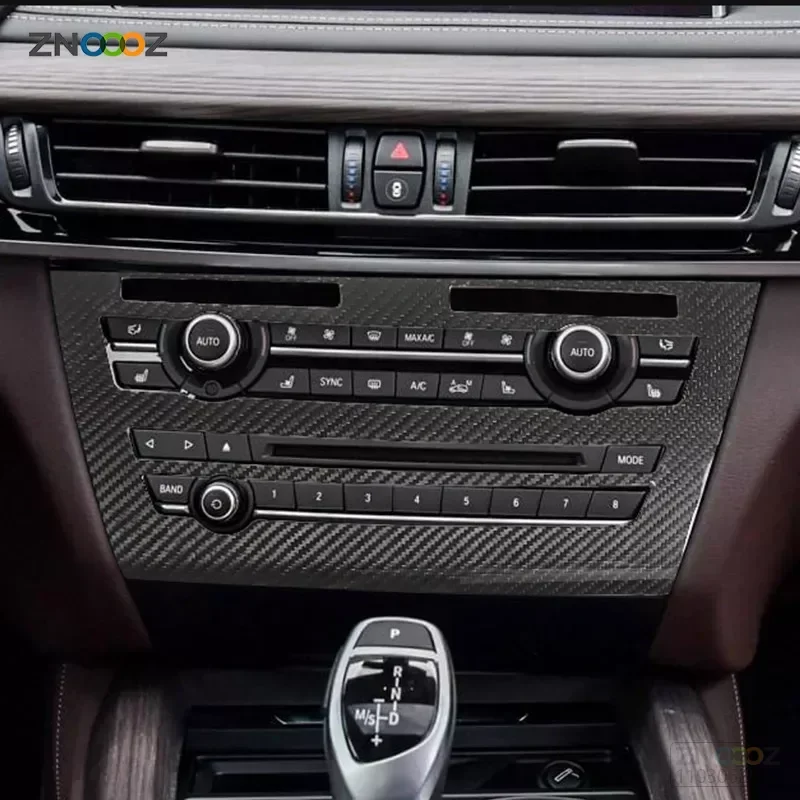 

For BMW F15 X5 14-18 F16 X6 Car styling 100% Real Carbon fiber Car Center Console Volume knob Panel Stickers Auto accessories