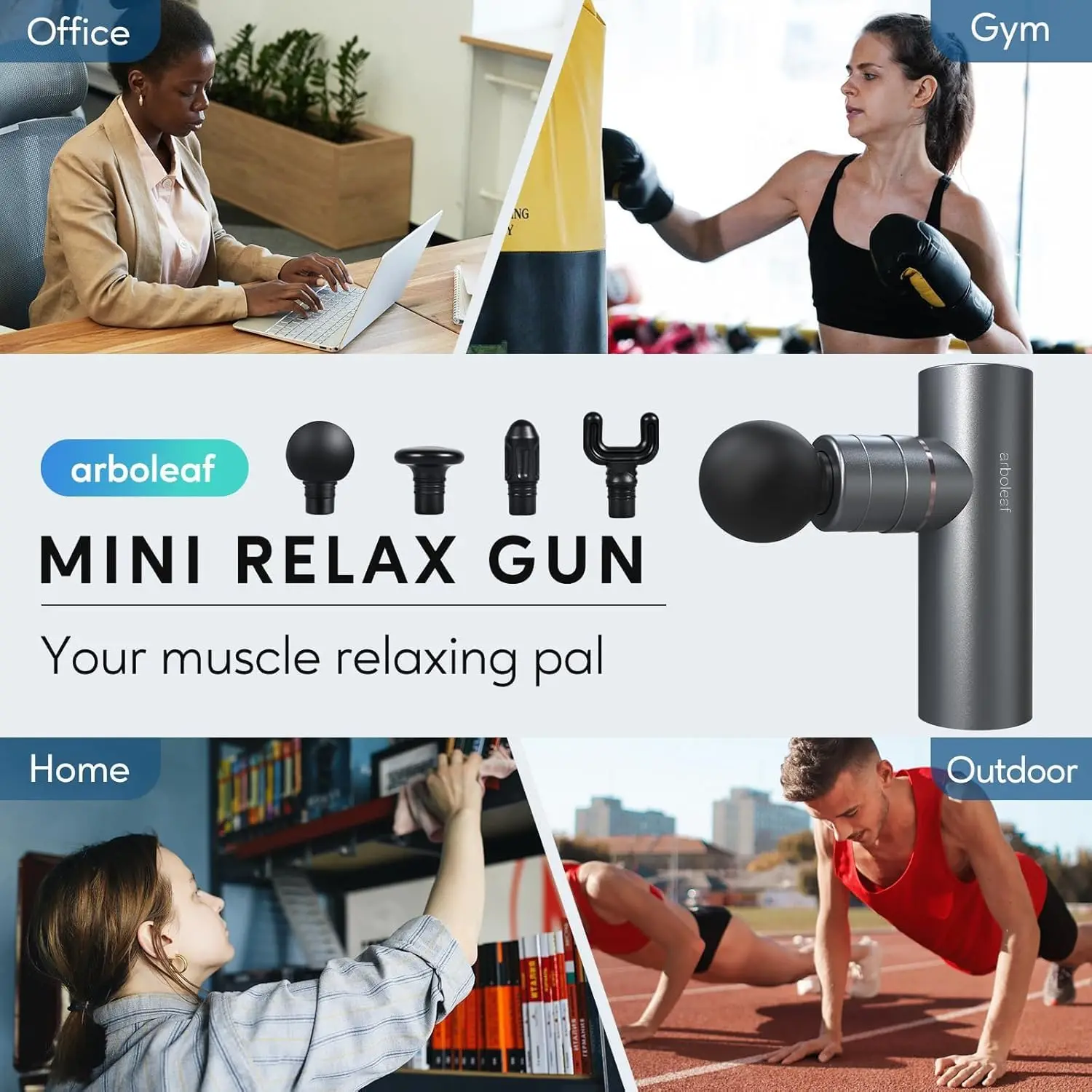 Massage Gun Deep Tissue, Balance of Power & Portability Full-Metal Percussion Massager with Silent Brushless Motor - Ultra-Quiet Pocket-Sized for Athletes Back Pain Relief Home Office Travel view 3