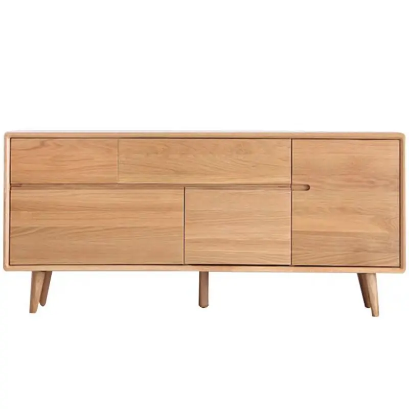 All solid wood black walnut side cabinet, simple modern cherry wood storage cabinet, Nordic white oak chest cabinet