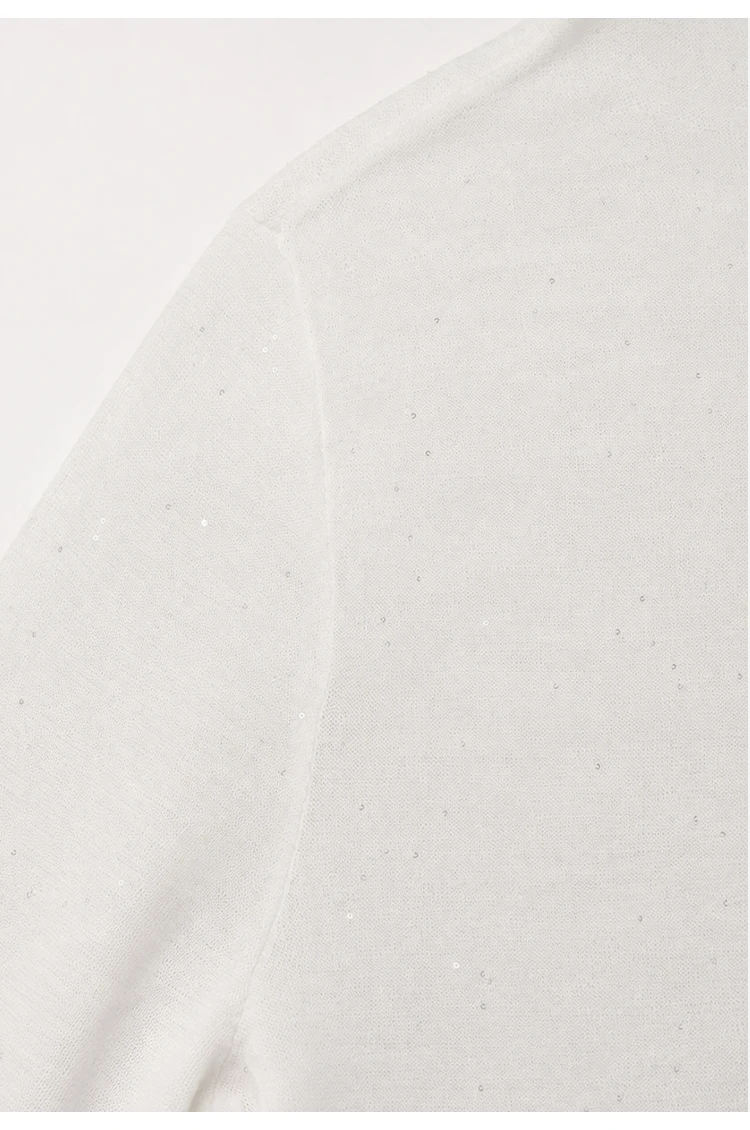 BY3521261 Damen Kaschmir-Mischgewebe Langarm-Strickshirt mit Stehkragen, Glitzergarn, Slim Fit, Leichtgewichtig, Herbstliches Alltags-Oberteil – Detail 16