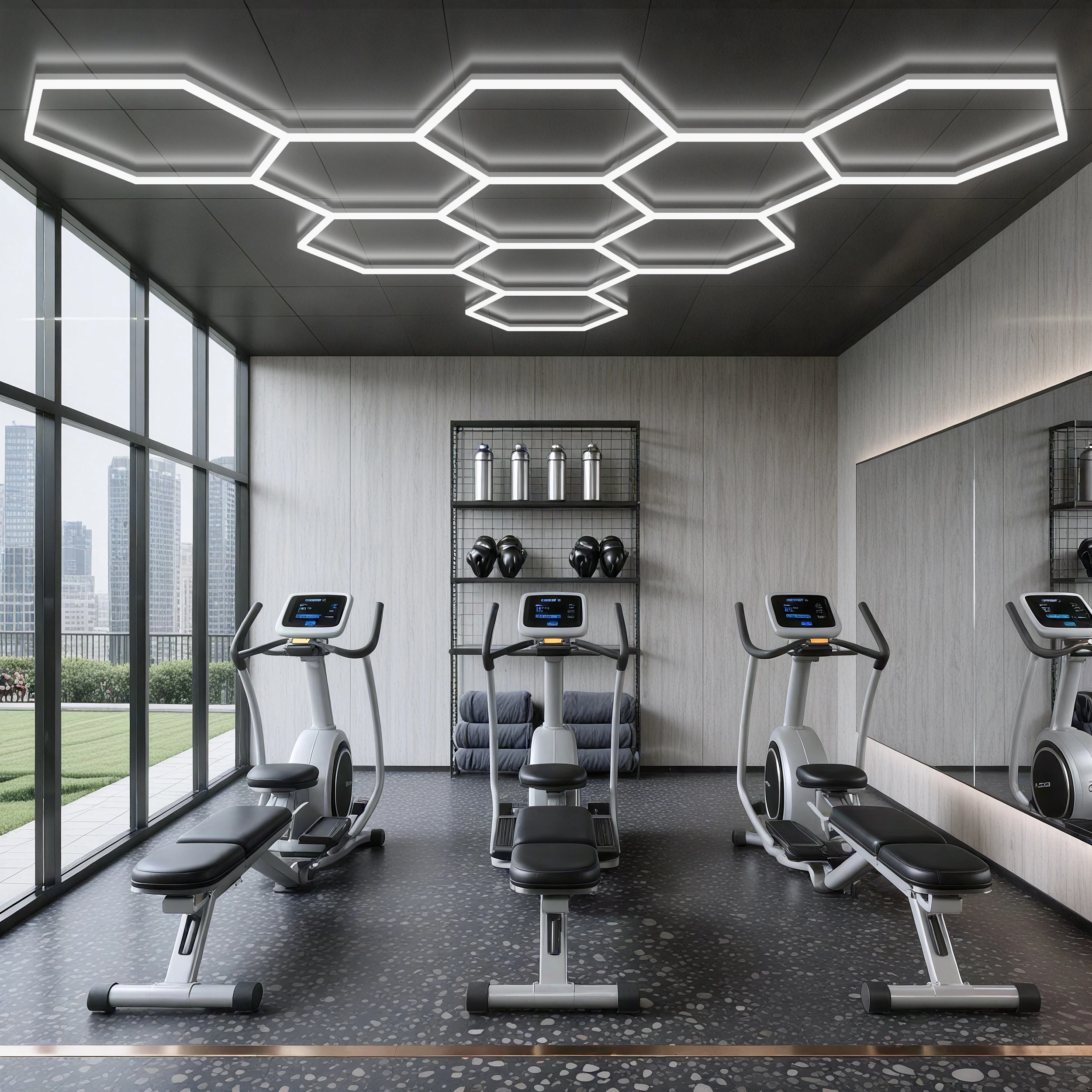 

Автомобильная мастерская, сотовая лампа для гаража, парикмахерской, 293 Вт, шестиугольные светодиодные фонари, выставочный зал, потолочное освещение для стен