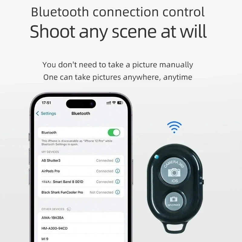 1-4Pcs Mini Camera Bluetooth-Compatible Remote Controller Photo Shutter Release Button Phone Selfie For IOS/Android Smartphones