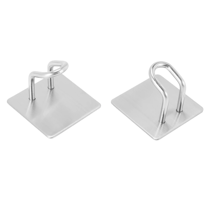 Adhesive Hooks,Stainless Steel Hook,Kitchen Hooks,Bathroom Wall Hooks For Hanging Towel Robe Hat Coat Key,6 Pack,Silver
