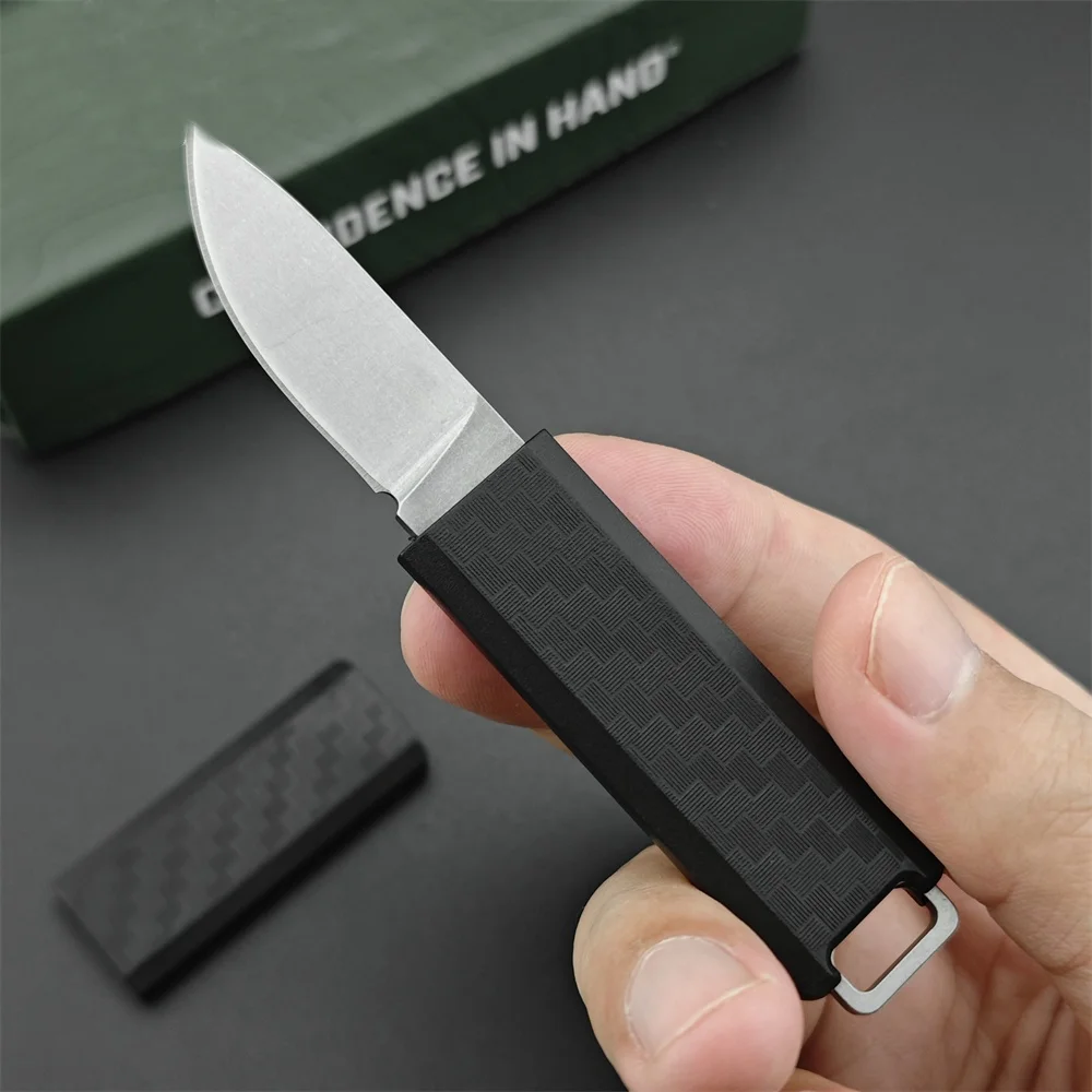 Small Fixed Blade Knife 2425 MINI Knife 8Cr13Mov Blade Nylon Fiber Handle Outdoor EDC Survival Camping Hiking Hunting Tool