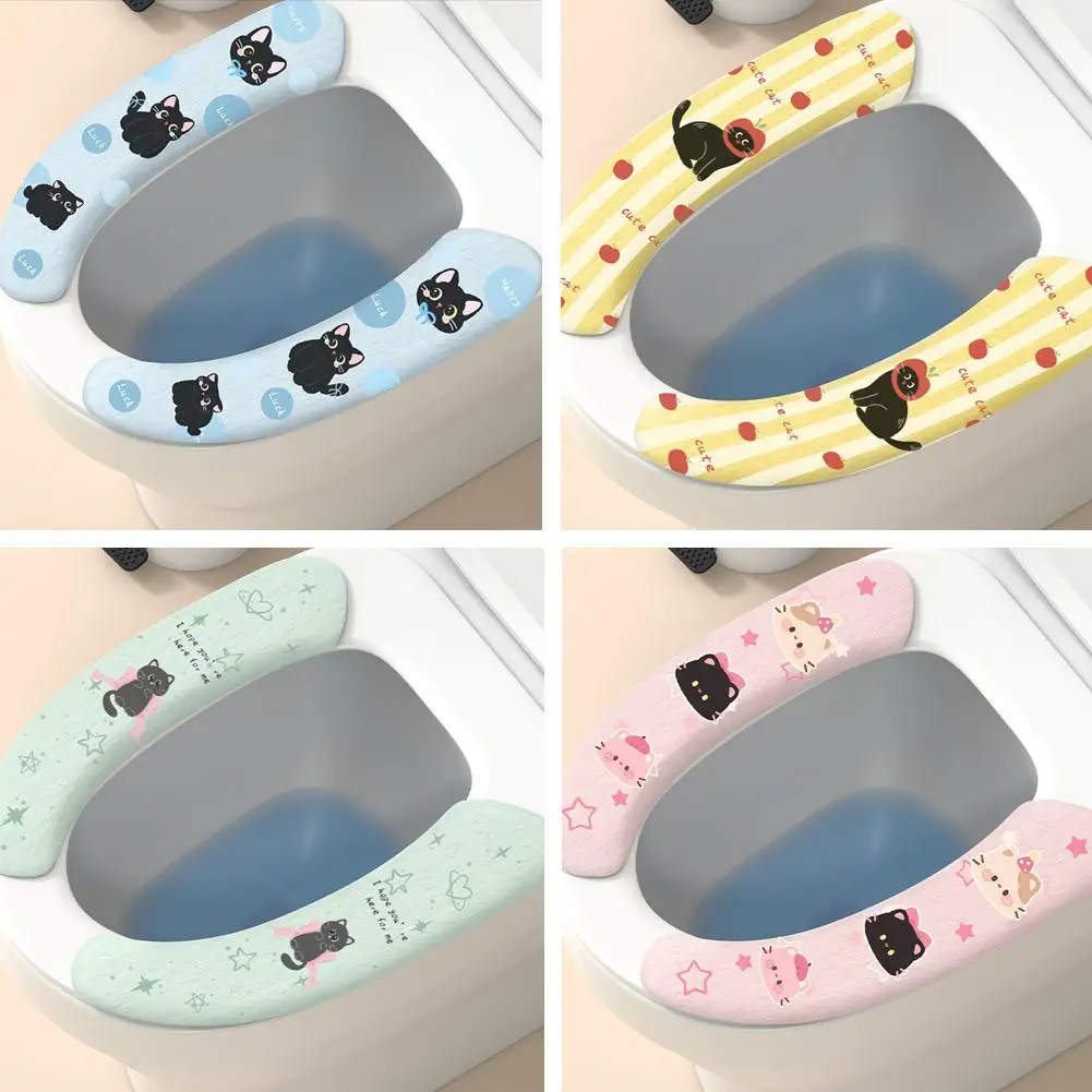 Washable Portable Toilet Seat Cushion Sticky Lid Cover Pad Bathroom Accessory Tank Cover Sticky Seat Pad for Public Restrooms