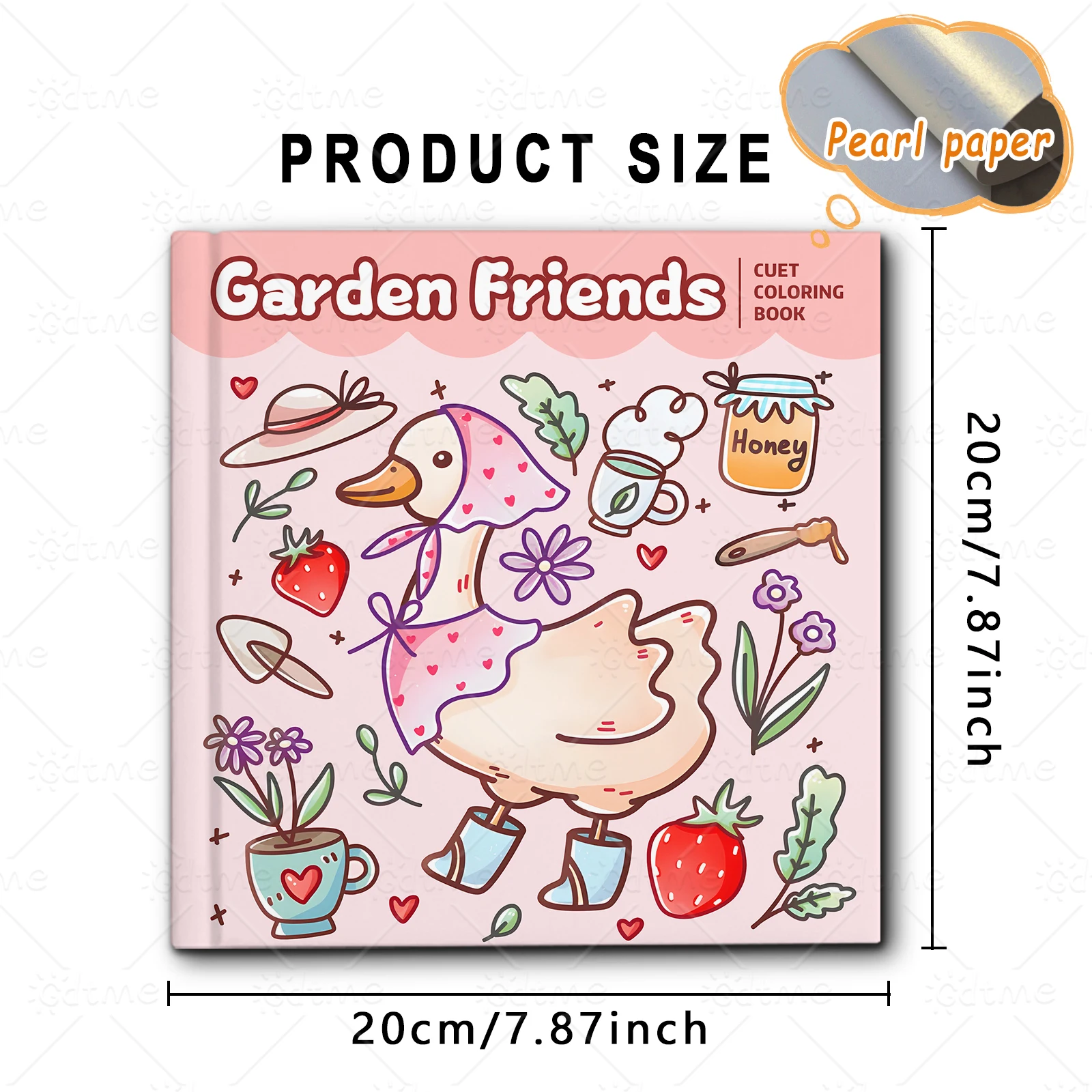 Garden Friends Coloring Book - 24 Pages of Cute & Fun Pictures for Relaxation and Meditation, 7.8x7.8 Inches, Perfect Gift
