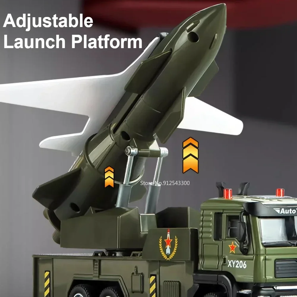 รถของเล่นจำลองการปล่อยโดรน ขนาด 1:32 พร้อมแท่นปล่อยหมุนได้ ผลิตจากโลหะผสม พร้อมเสียงและแสง แบบดึงหลัง รถทหารสำหรับเด็ก ของขวัญ