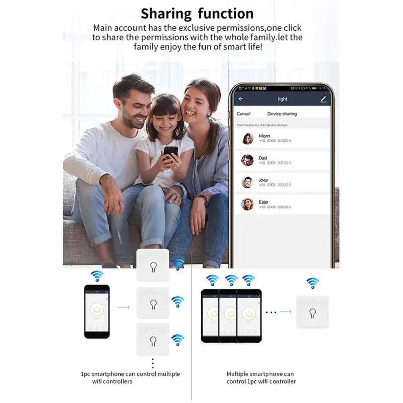 Smart Mini 16A WiFi Switch for Controlling Lights and Appliances