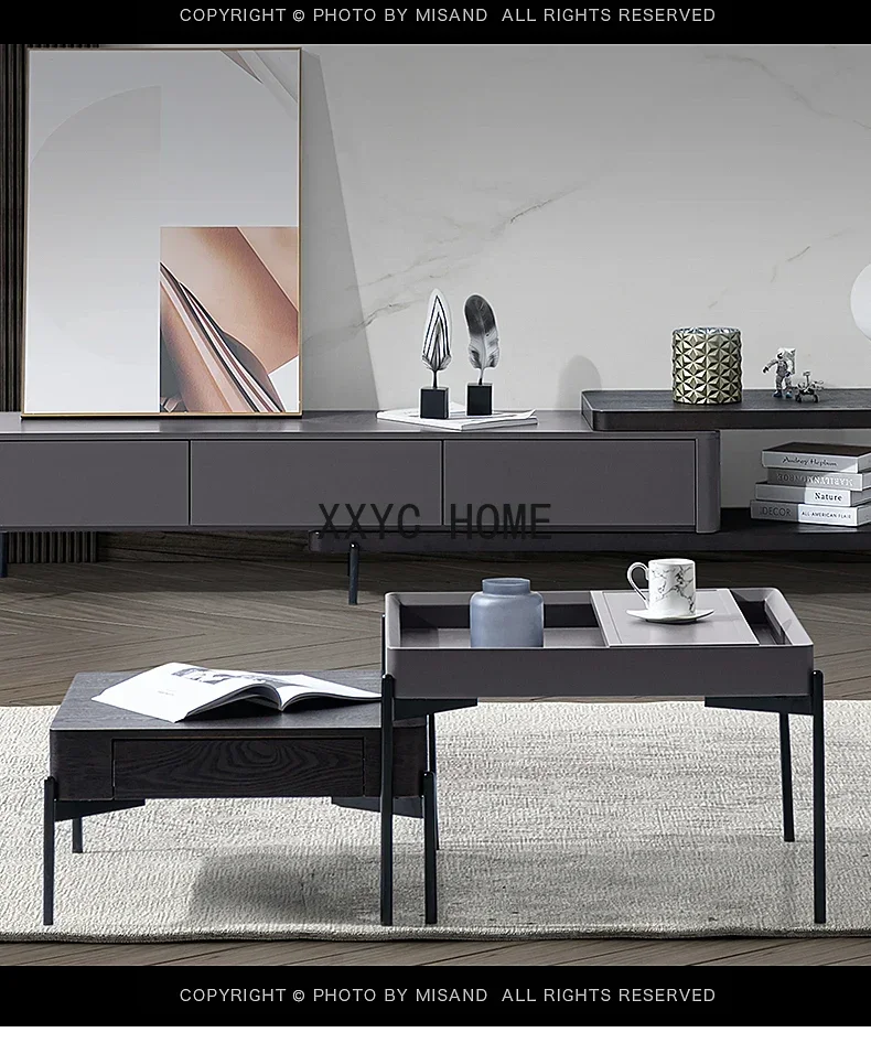 

Size Coffee Table Simple Modern Combination Wrought Iron Square Coffee Table