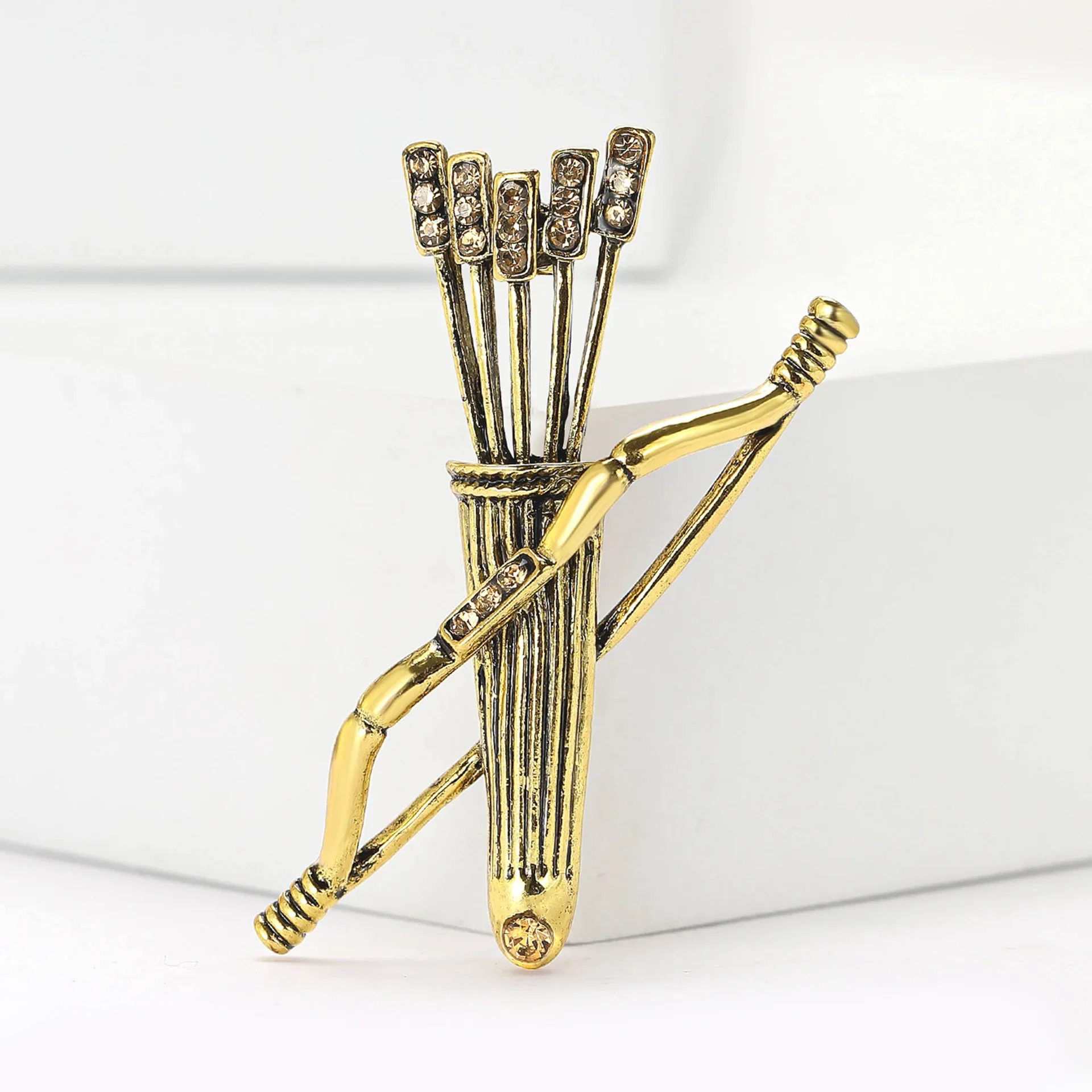 Vintage Cupid's Arrow Brooch Personalized Bow Arrow Quiver Metal Lapel Pin for Men Suit Jacket Corsage Jewelry Accessories view 5