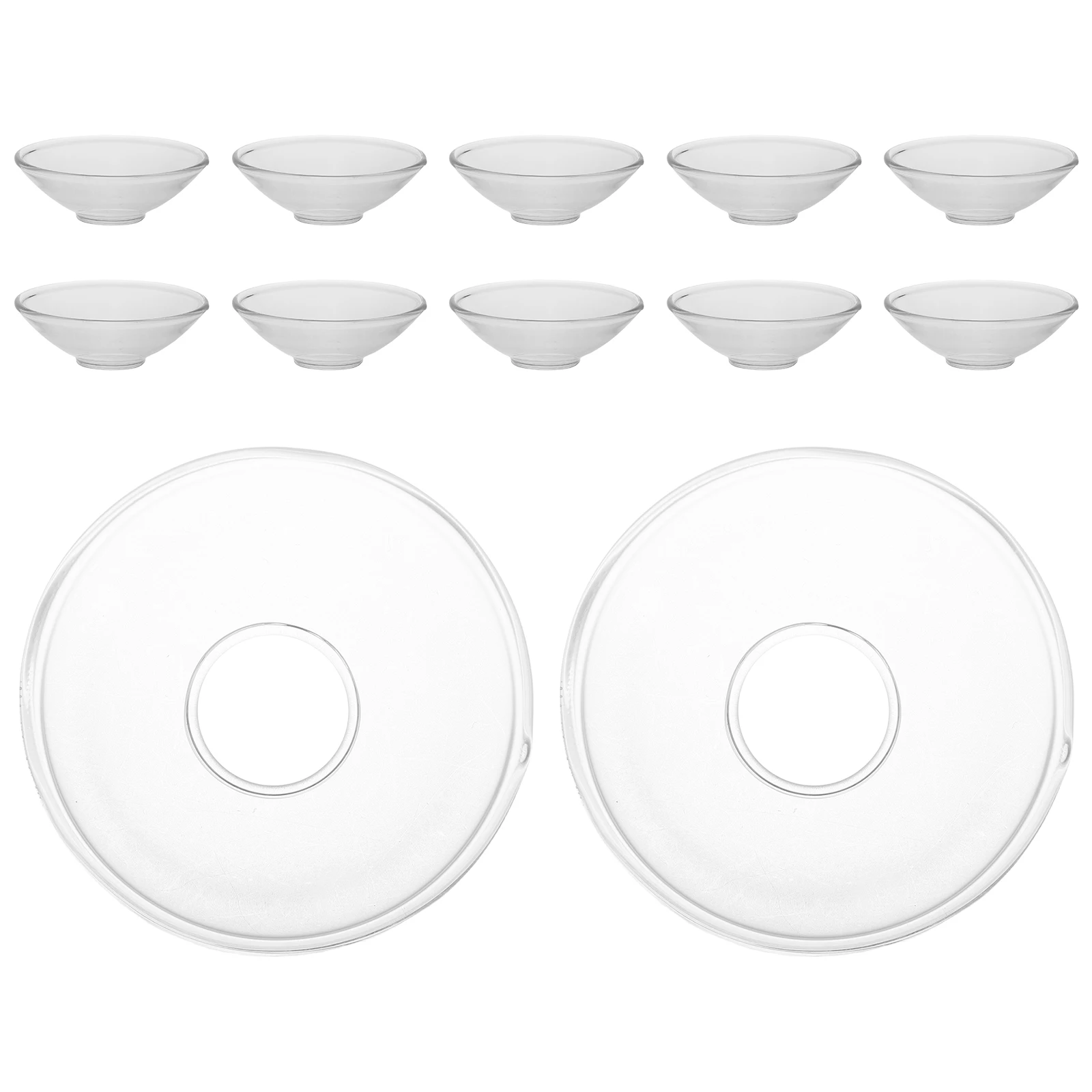 

12 Pcs Drop Protector Wax Drip Holder Candlestick Catcher Dripper Transparent Clear Glass