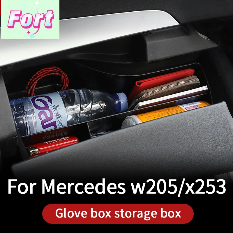 New Depanet glove box storage box for Mercedes w205 C series coupe amg 2015-2022 x253 c253 glc 200 260 300 interior accessories