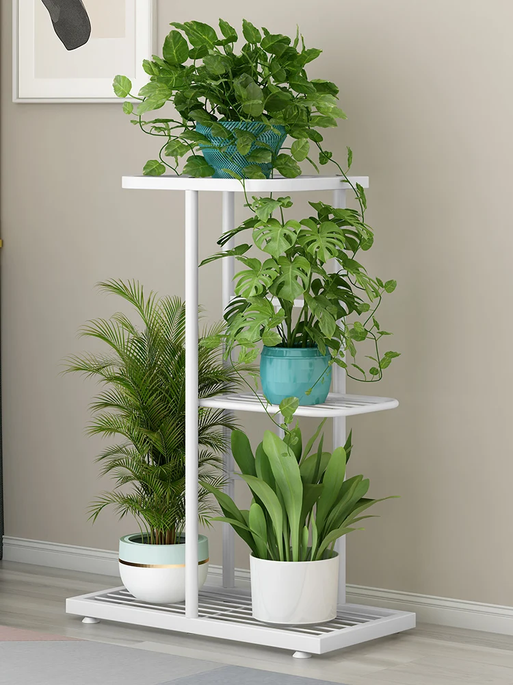 Indoor Multi-Layer Green Rose Plant Rack, Prateleira De Armazenamento Varanda Do Piso ao Teto, Suporte De Flor Simples, Prateleira De Flores